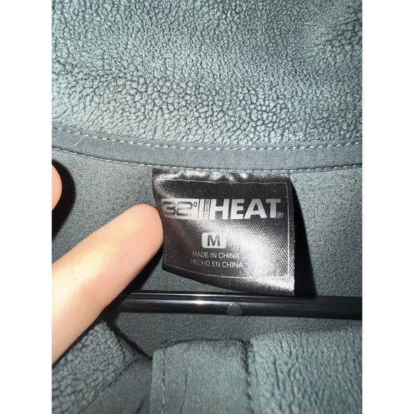 32 Degrees Heat Fleece 1/4 Button Pullover Men’s Medium Gray High Neck Pockets - Picture 3 of 9